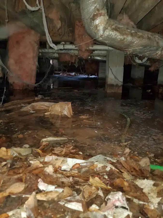 Crawl space flood assessment for Commercial Water Damage Restoration in Streator