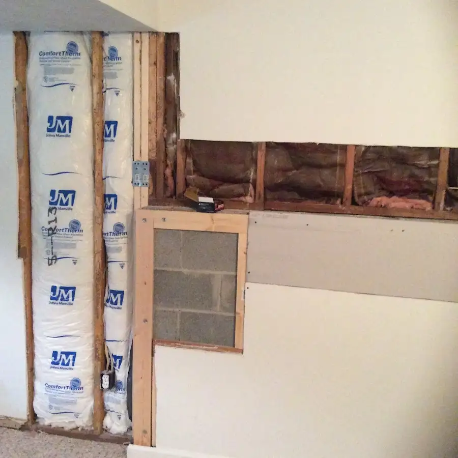 Wall insulation replacement during Basement Flood Cleanup in Streator